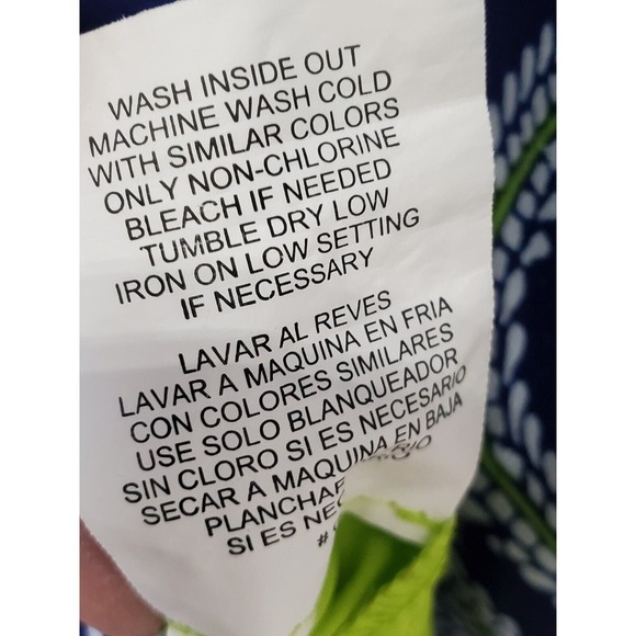 Luxology Womens Blue Floral Polyester V-Neck Short Sleeve Knee Length Dress 14 - Picture 11 of 13